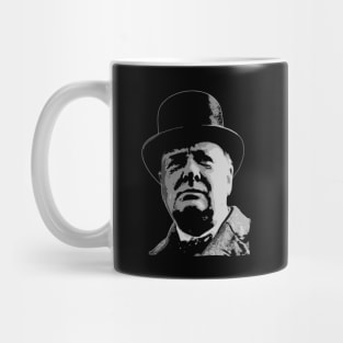 Winston Churchill Black and White Mug